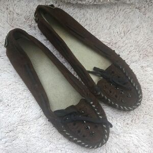 Miu Miu Brown Suede Moccasins